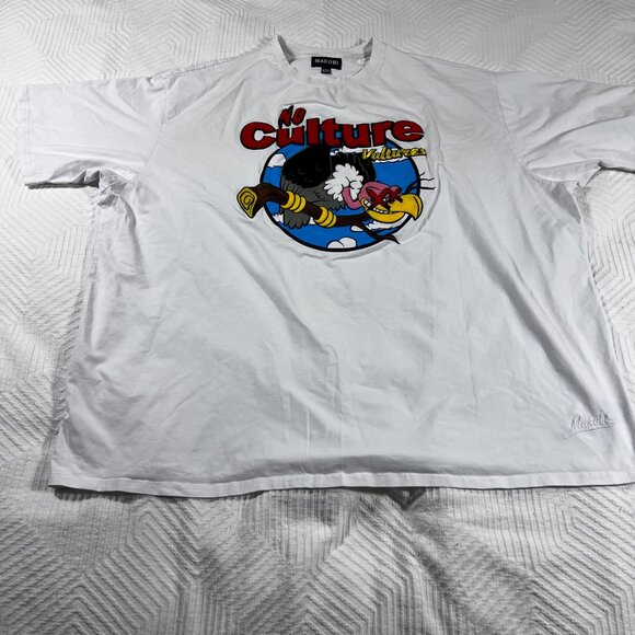Makobi M370 Crewneck T-Shirt Men's 6XB White No Culture Vultures Patch GUC - Picture 2 of 6